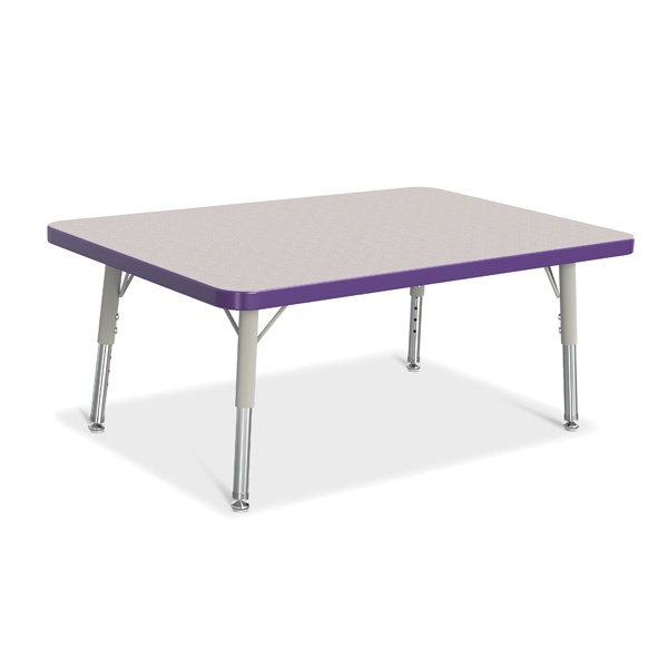 Berries® Rectangle Activity Table - 24" X 36", T-Height - Gray/Purple/Gray