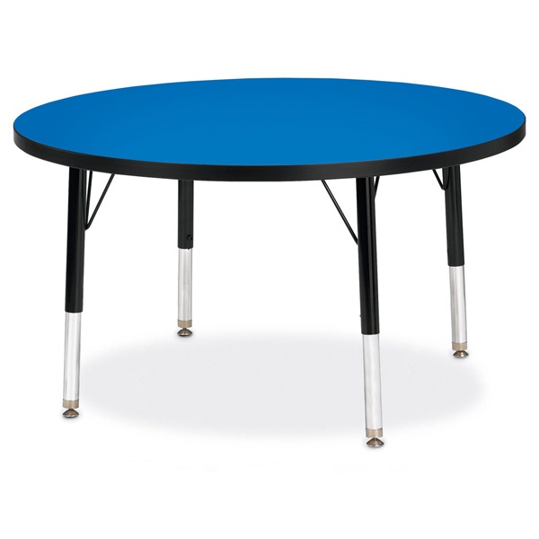Berries® Round Activity Table - 36" Diameter, T-Height - Blue/Black/Black