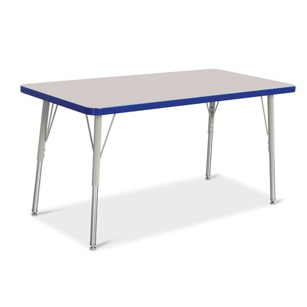 Berries® Rectangle Activity Table - 24" X 48", A-Height - Gray/Blue/Gray