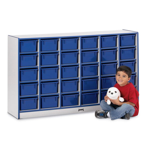Rainbow Accents® 30 Cubbie-Tray Mobile Storage - Without Trays - Blue