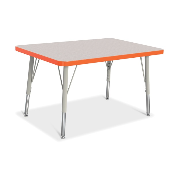 Berries® Rectangle Activity Table - 24" X 36", E-Height - Gray/Orange/Gray