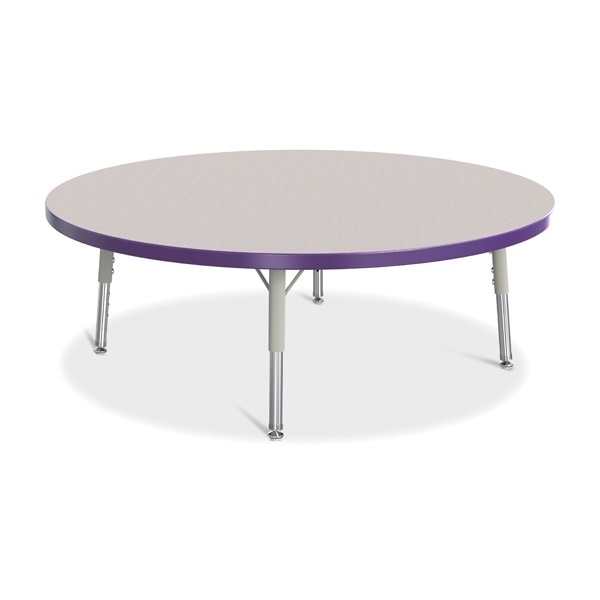 Berries® Round Activity Table - 42" Diameter, T-Height - Gray/Purple/Gray