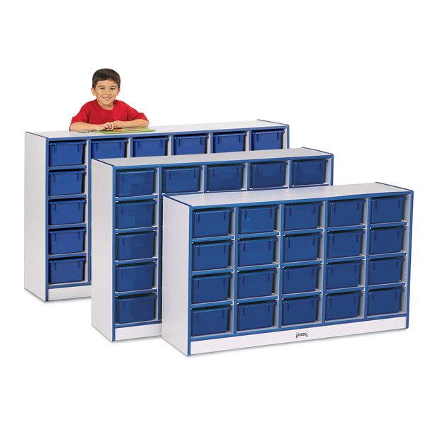 Rainbow Accents® 30 Cubbie-Tray Mobile Storage - With Trays - Blue