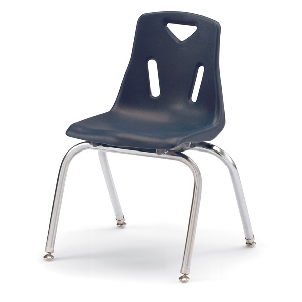 Berries® Stacking Chair With Chrome-Plated Legs - 16" Ht - Navy