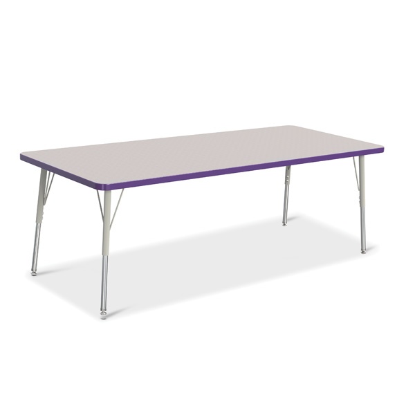 Berries® Rectangle Activity Table - 30" X 72", A-Height - Gray/Purple/Gray