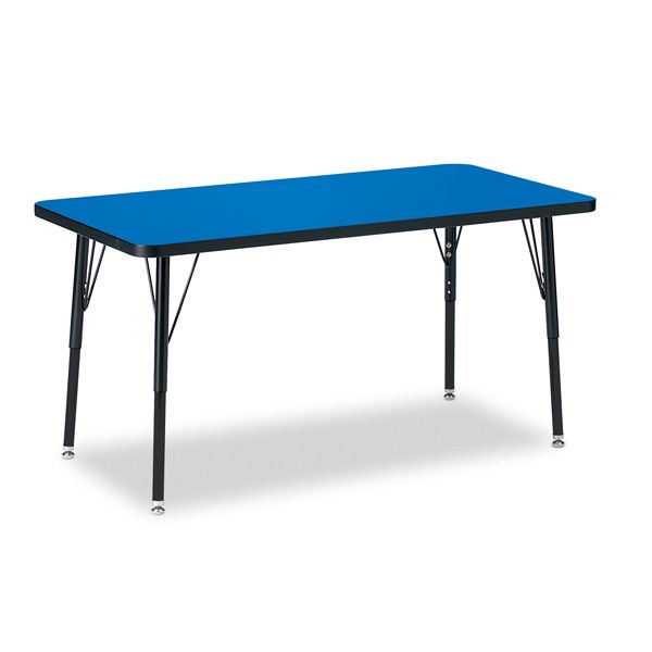 Berries® Rectangle Activity Table - 24" X 48", A-Height - Blue/Black/Black