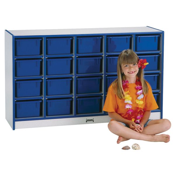 Rainbow Accents® 20 Cubbie-Tray Mobile Storage - With Trays - Blue
