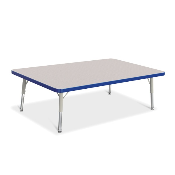 Berries® Rectangle Activity Table - 30" X 48", T-Height - Gray/Blue/Gray