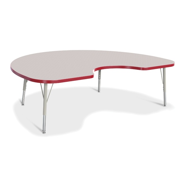 Berries® Kidney Activity Table - 48" X 72", E-Height - Gray/Red/Gray