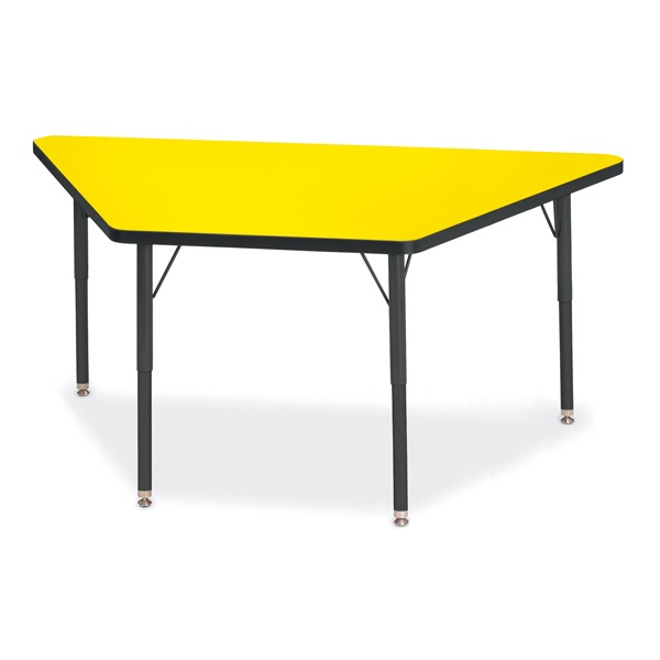 Berries® Trapezoid Activity Tables - 30" X 60", A-Height - Yellow/Black/Black