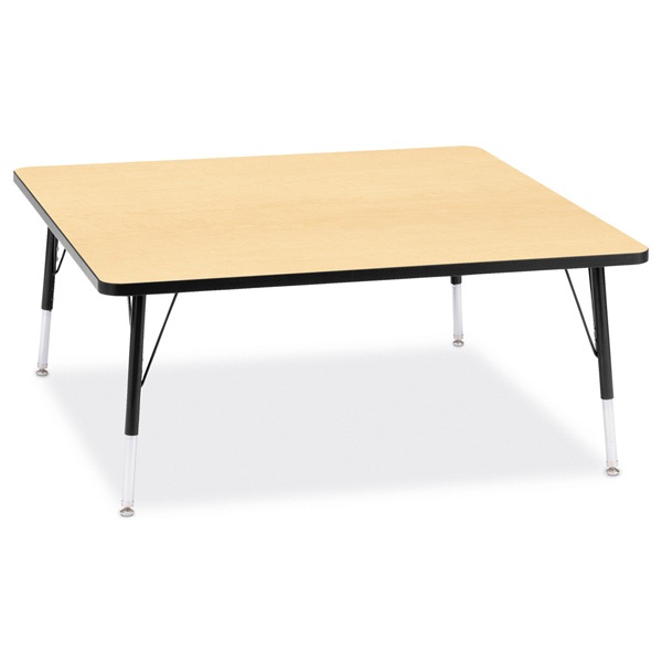 Berries® Square Activity Table - 48" X 48", E-Height - Maple/Black/Black