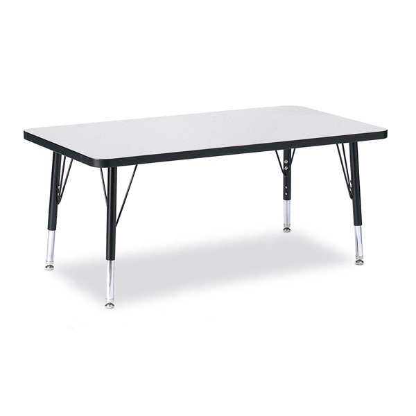 Berries® Rectangle Activity Table - 24" X 36", T-Height - Gray/Black/Black