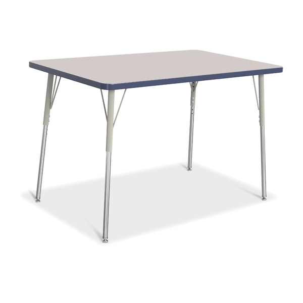 Berries® Rectangle Activity Table - 30" X 48", A-Height - Gray/Navy/Gray