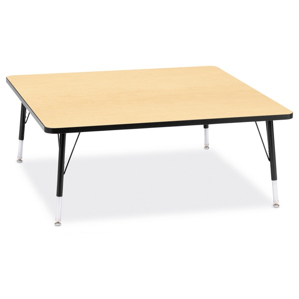 Berries® Square Activity Table - 48" X 48", T-Height - Maple/Black/Black