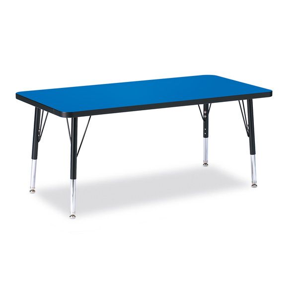 Berries® Rectangle Activity Table - 24" X 48", T-Height - Blue/Black/Black