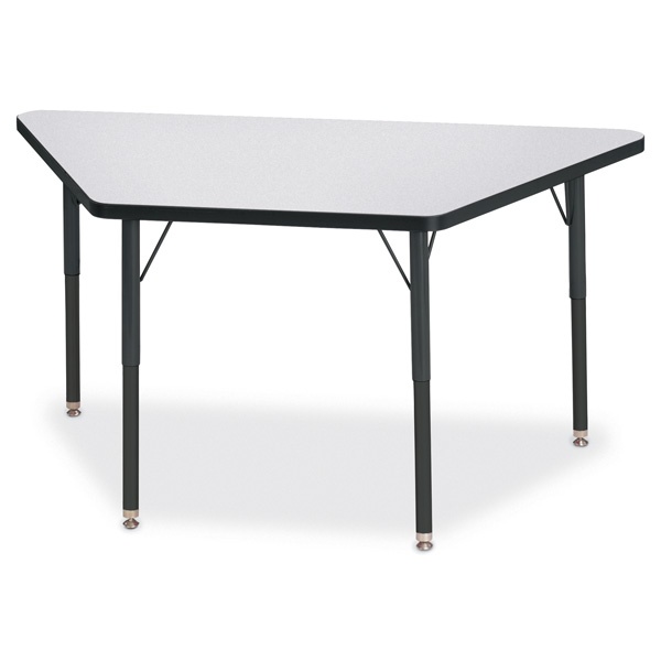 Berries® Trapezoid Activity Tables - 24" X 48", A-Height - Gray/Black/Black