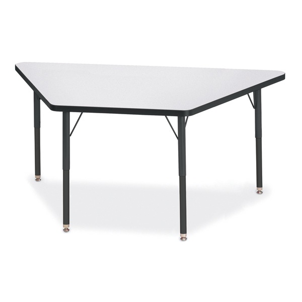Berries® Trapezoid Activity Tables - 30" X 60", A-Height - Gray/Black/Black