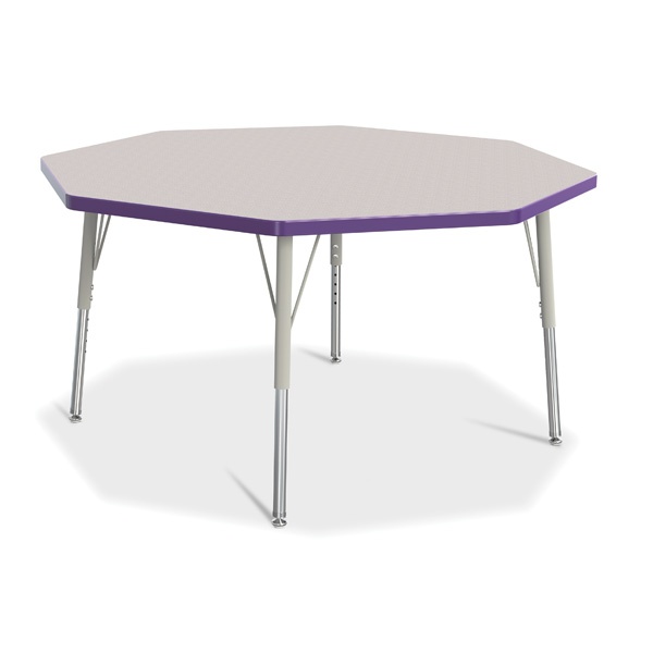 Berries® Octagon Activity Table - 48" X 48", E-Height - Gray/Purple/Gray