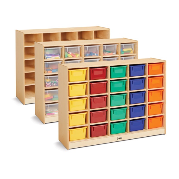 Jonti-Craft® 25 Cubbie-Tray Mobile Storage - With Colored Trays