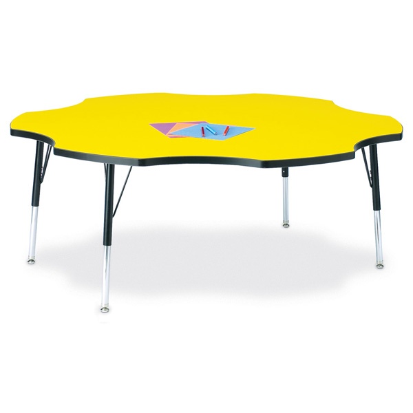 Berries® Six Leaf Activity Table - 60", E-Height - Yellow/Black/Black