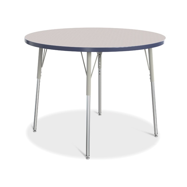Berries® Round Activity Table - 42" Diameter, A-Height - Gray/Navy/Gray