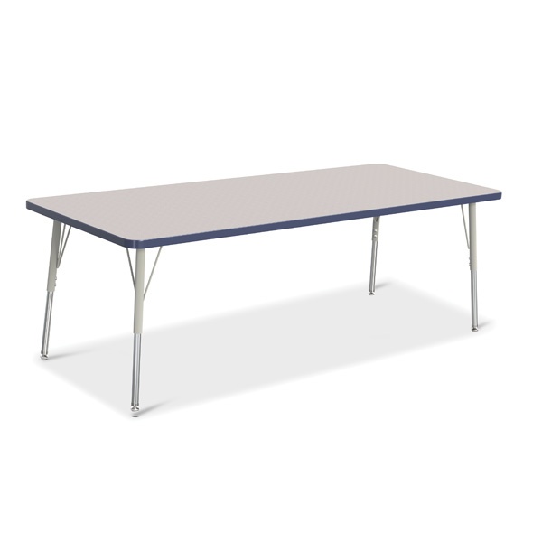 Berries® Rectangle Activity Table - 30" X 72", A-Height - Gray/Navy/Gray