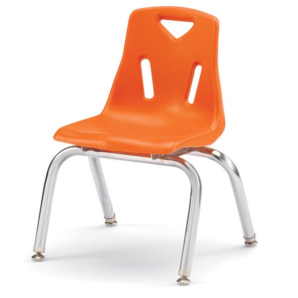Berries® Stacking Chair With Chrome-Plated Legs - 12" Ht - Orange