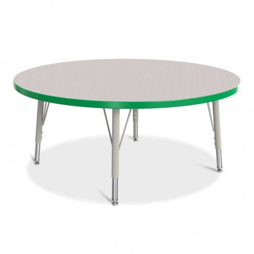 Berries Round Activity Table - 42" Diameter, E-Height - Gray/Green/Gray