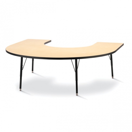 Berries® Horseshoe Activity Table - 66" X 60", A-height - Maple/Black/Black