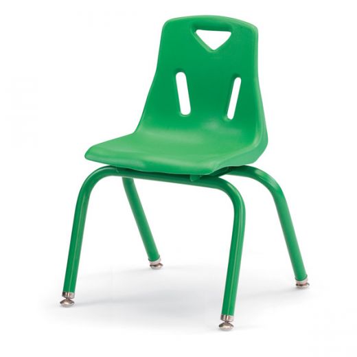 Berries Stacking Chairs With Powder-Coated Legs - 14" Ht - Set Of 6 - Green