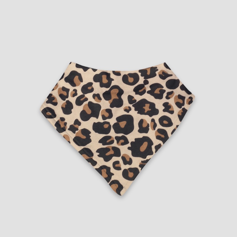 Baby Bandana Bibs – Tan Leopard – Premium 100% Cotton