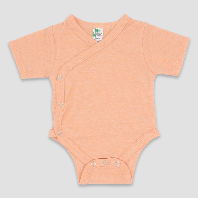 Baby Short Sleeve Kimono Wrap Bodysuits – 65% Polyester / 35% Cotton Blend