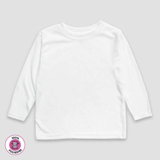 Toddler Long Sleeve T-Shirt - Crew Neck - 100% Polyester