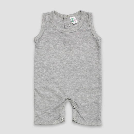 Baby Sleeveless Romper - Heather Gray