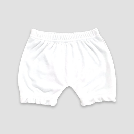 Baby Bloomers Diaper Covers – White – 100% Polyester