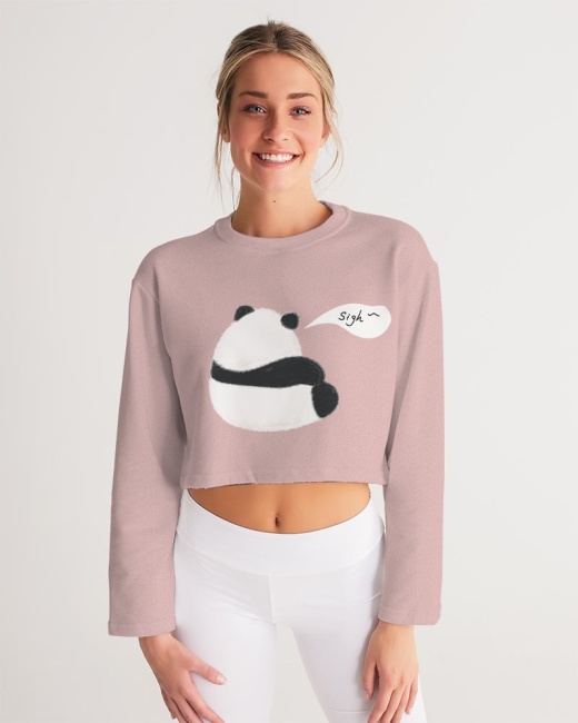 Women's Cropped Sweatshirt Sad Panda