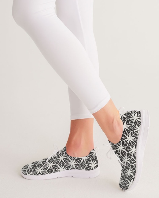 Women's Lace Up Flyknit Shoe Leaf Geo