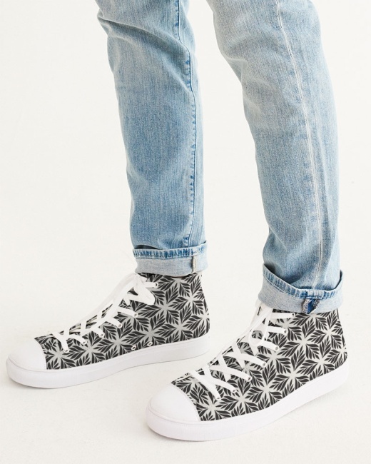 Men's Hightop Canvas Shoe Leaf Geo