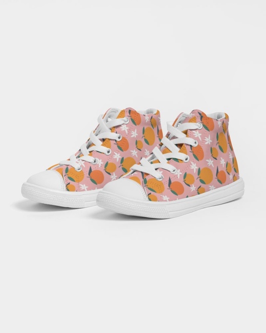 Kids Hightop Canvas Shoe Oranges