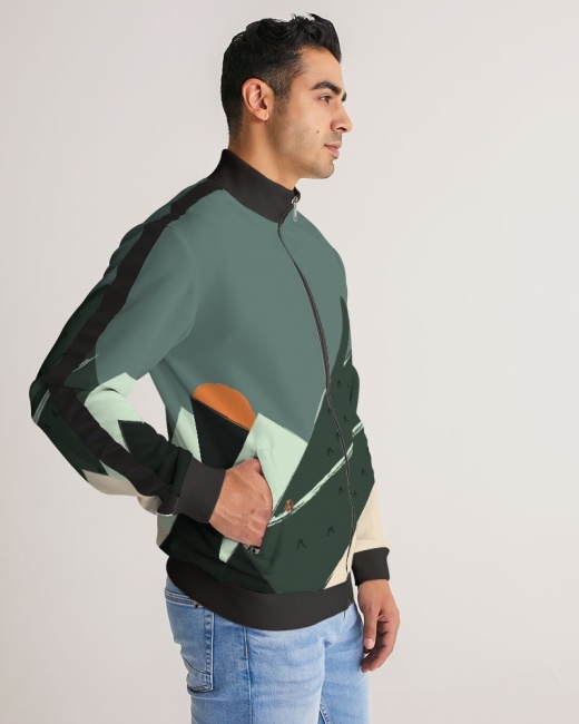 Men's Stripe-Sleeve Track Jacket Mountain
