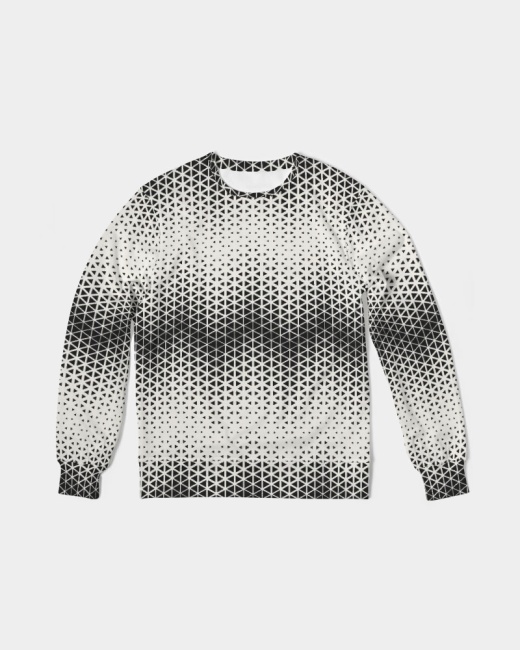 Men's Classic French Terry Crewneck Pullover Althea Triangle Chevron