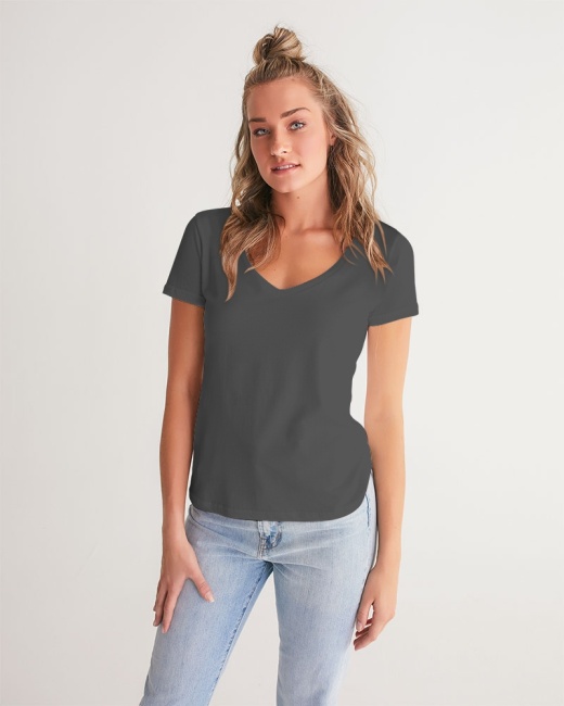 Women's V-Neck Tee Dark Gray