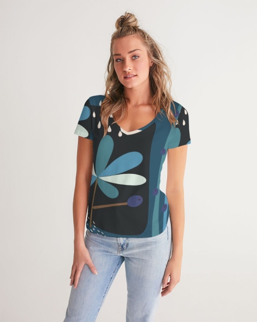Women's V-Neck Tee Tear - Soft, Breathable, and Stylish!