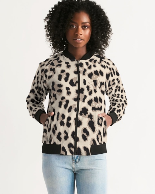 Women's Bomber Jacket Leopard Print