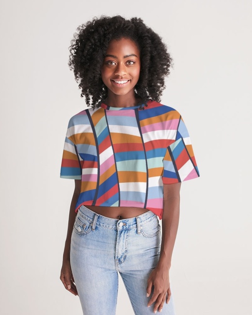 Women's Lounge Cropped Tee Rainbow