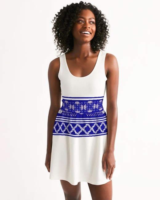 Women's Scoop Neck Skater Dress Porcelain