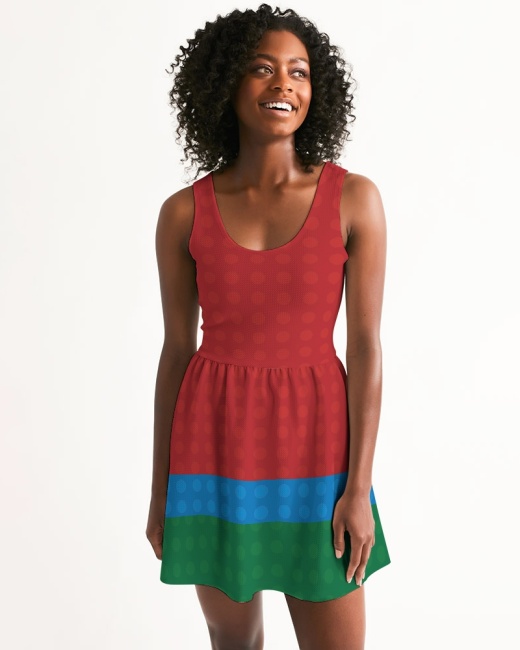 Women's Scoop Neck Skater Dress - Primary Color