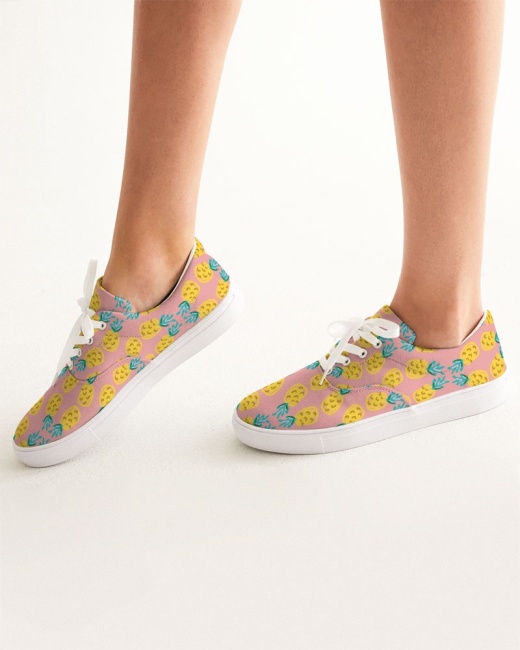 Women's Lace Up Canvas Shoe Pineapple Twin