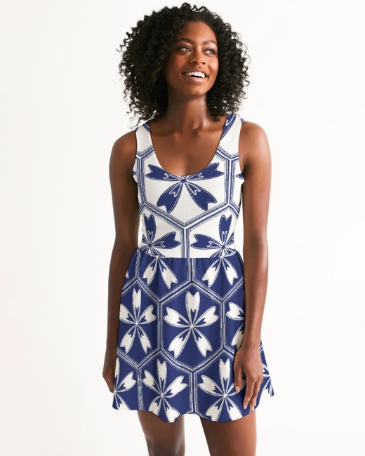 Women's Scoop Neck Skater Dress Sakura
