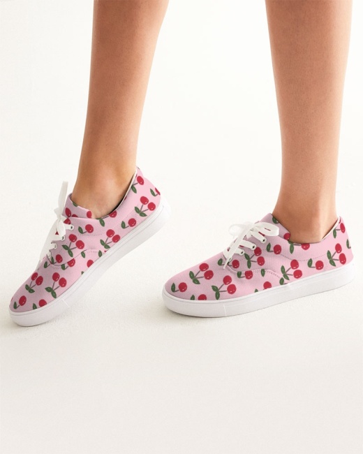 Women's Lace Up Canvas Shoe Cherries